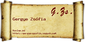 Gergye Zsófia névjegykártya